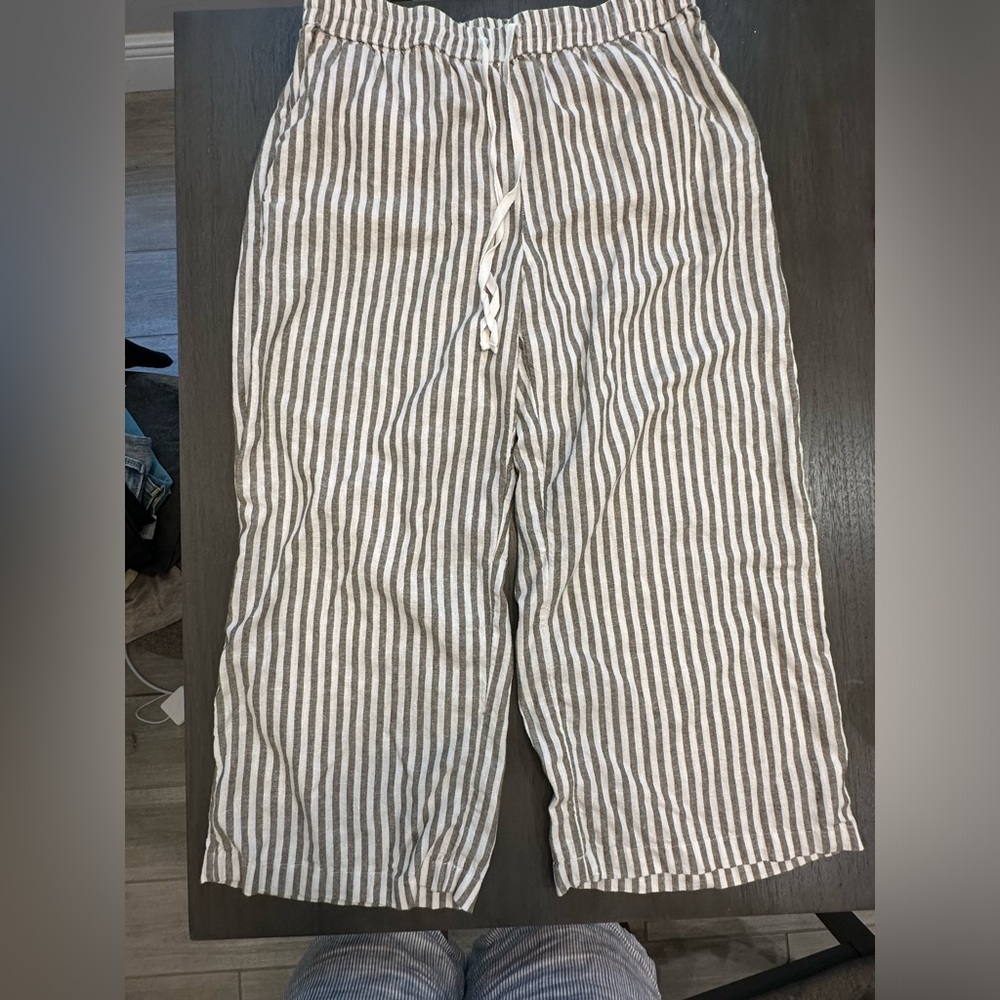 Caslon Linen Wide Leg Pants Size M Petite